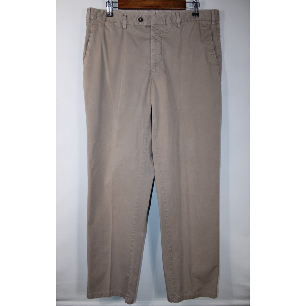 Turnbull & Asser Men's Size IT 52 - US 34 Khaki Twill Business Work Chino Pants